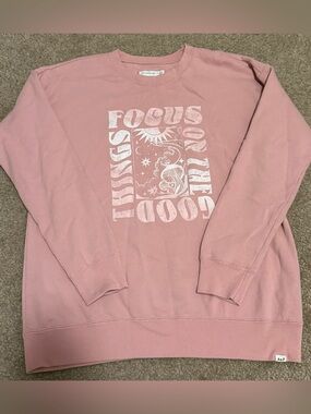Abercrombie & Fitch Pink Graphic Crewneck Sweater